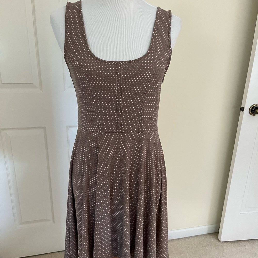 FREE PEOPLE BROWN POLKA DOT SUNDRESS SIZE MEDIUM